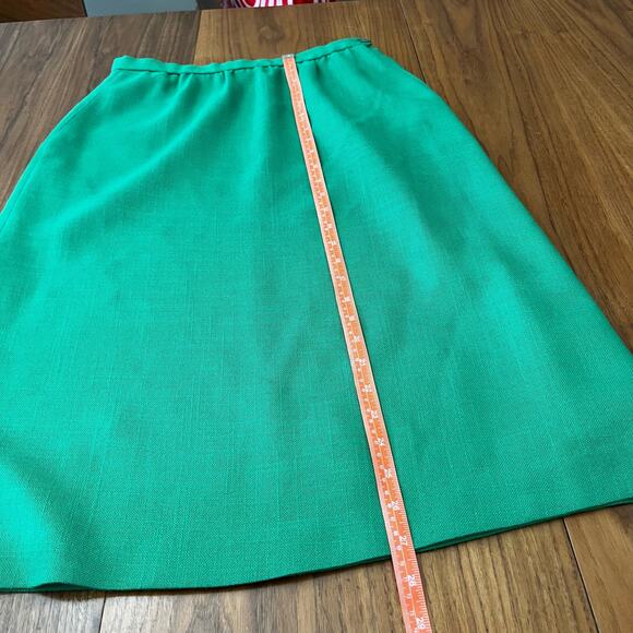 Vintage Green Skirt Size 12 Knee Length Pockets - Picture 5 of 7